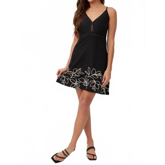 NEW BELLA DAHL ladder trim mini dress in black NEW BELLA DAHL ladder trim mini dress in black